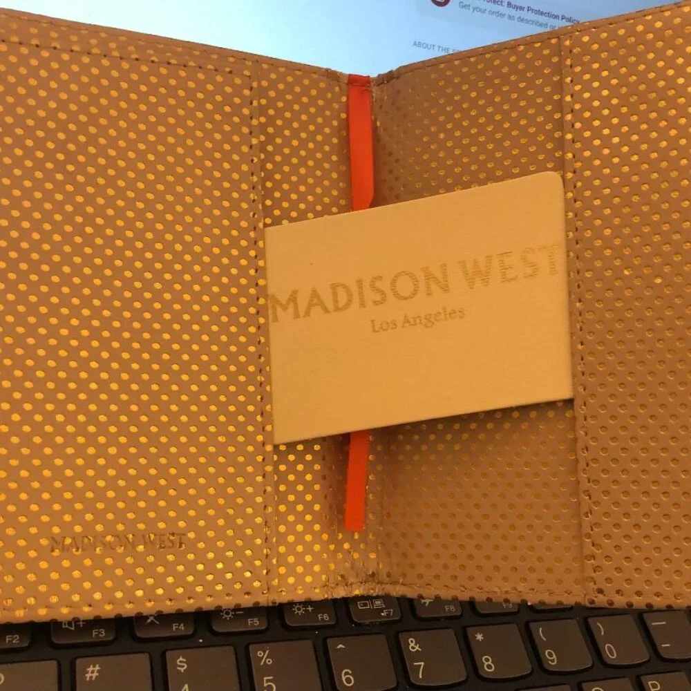 NEW 🌍 Rose Gold “BON VOYAGE” Passport Cover by Madison West Los Angeles - pink - Picture 2 of 3